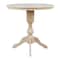 International Concepts Round 36 in Rd Top Pedestal Table, 12 in Leaf, 34.9 inH, Adjustable Height, Unfinished, 36 in W, Wood K-36RXT-11P - alternate 5